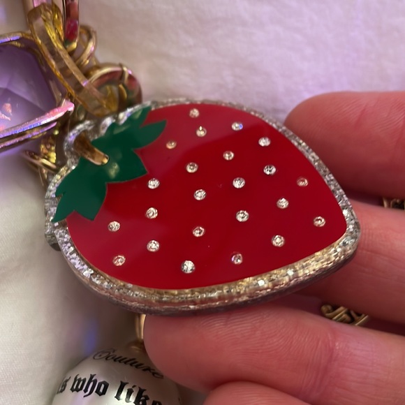 Vintage XL glitter Juicy Couture charm necklace RARE mint Y2K LARGE charms - Picture 16 of 17